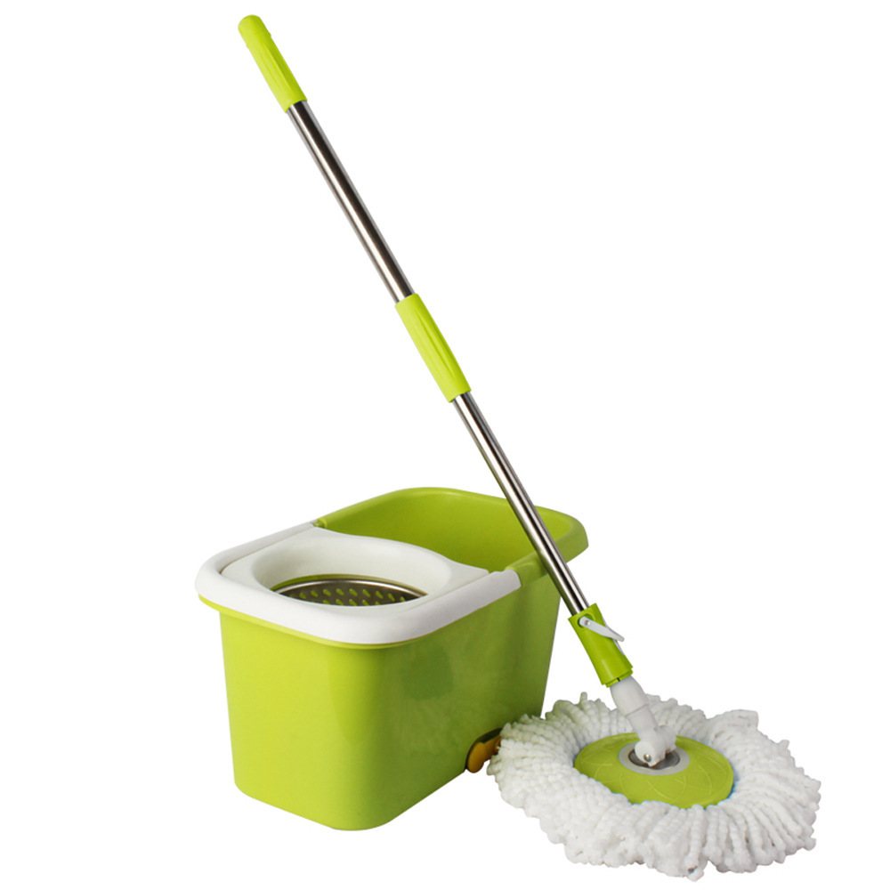 sjwj青苹果双驱动好神拖旋转拖把不锈钢旋转拖把厂家一件代发