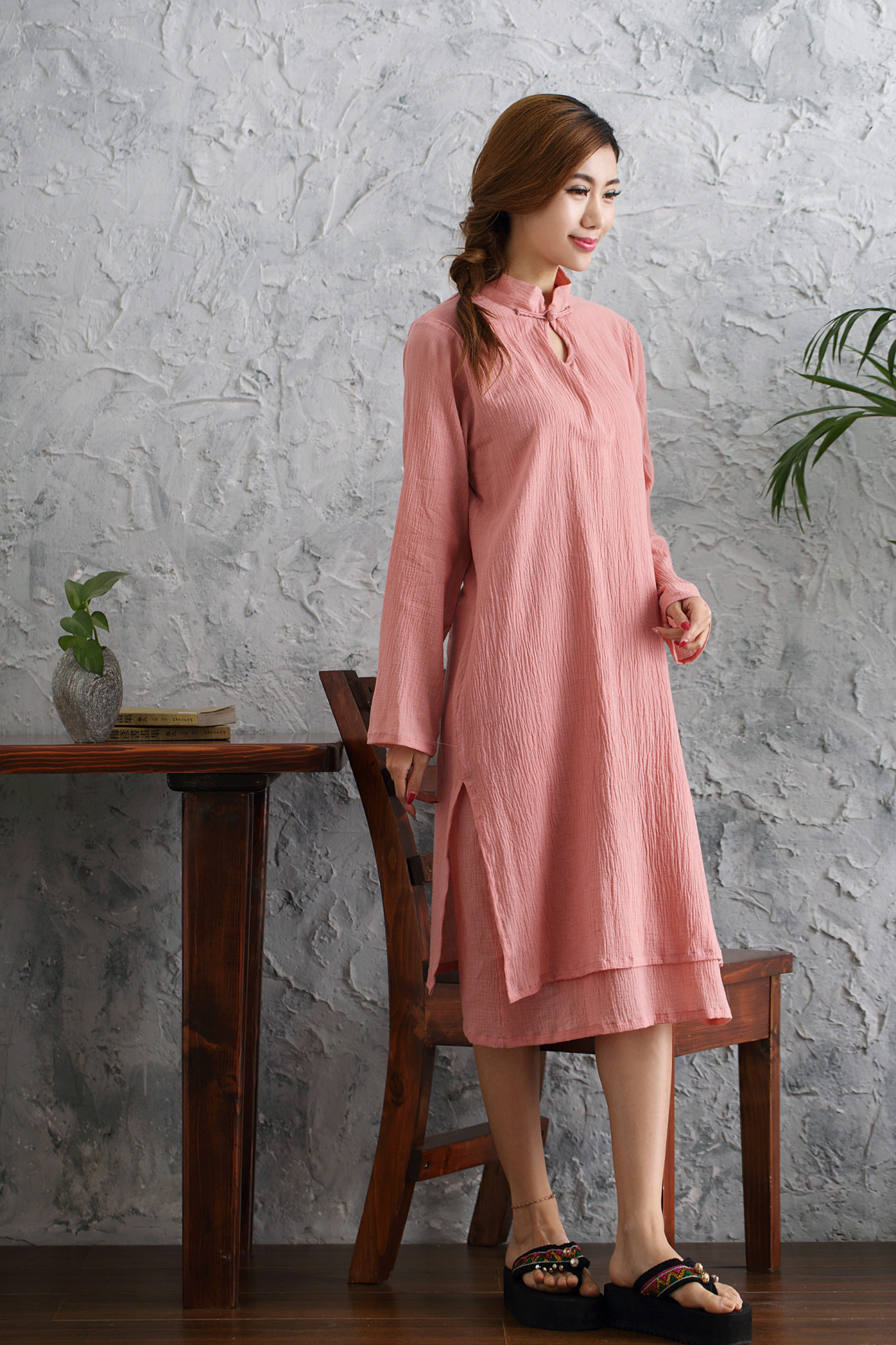 麻凡布衣 女复古连衣裙民国风 南笙同款