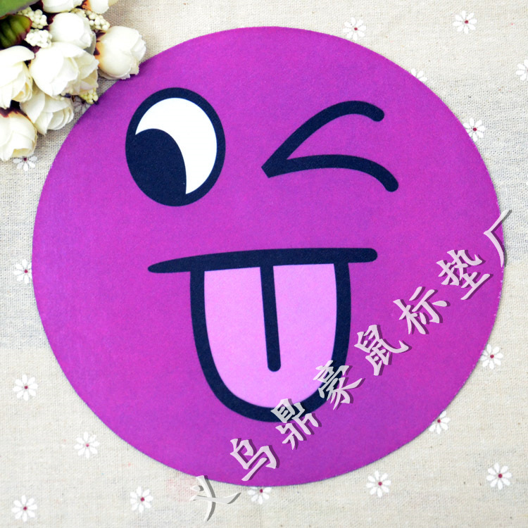 natural rubber mouse pad smiley face with mix color