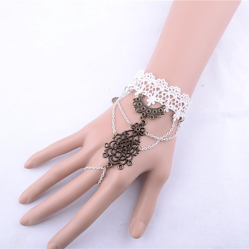 满88元发货欧美宫廷白色蕾丝手链腕带饰品女首饰生日礼物新娘饰品