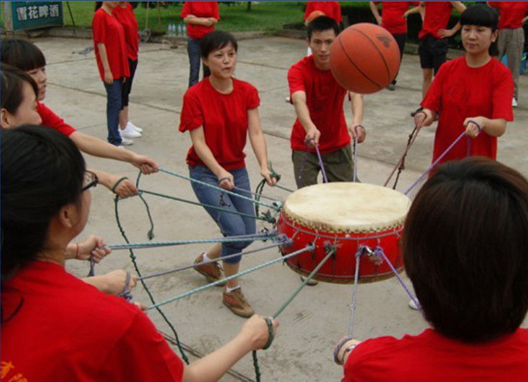 拓展训练鼓同心鼓合力击鼓颠球鼓12寸16寸18寸合力鼓可定制健身鼓
