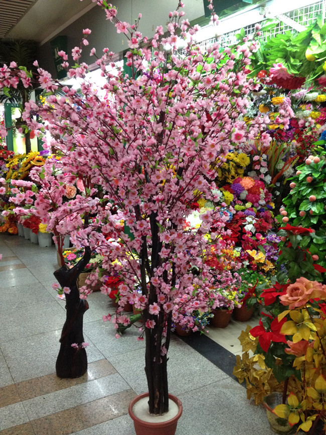2米桃花树 仿真树 仿真花 绢花 人造花 假花 假树 厂家直销图片,2米