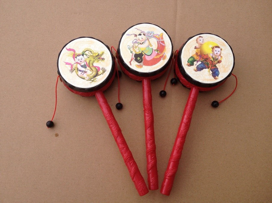 吉祥拨浪鼓 摇鼓 儿童益智玩具 怀旧 婴儿抓周玩具