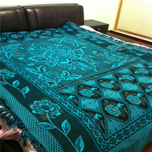 苍南外贸三节花橘黄丝八色五色两色批发线毯花色型号大小多样加须