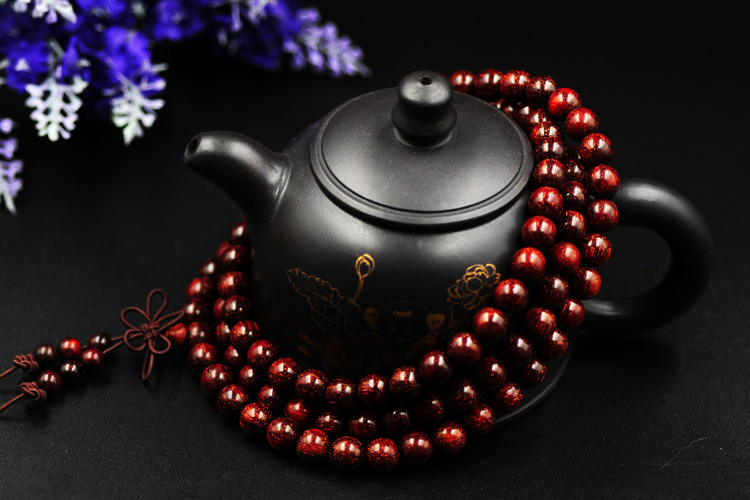 厂家批发小叶紫檀手链菩提木质佛珠手串108颗 星月菩提子金刚菩提