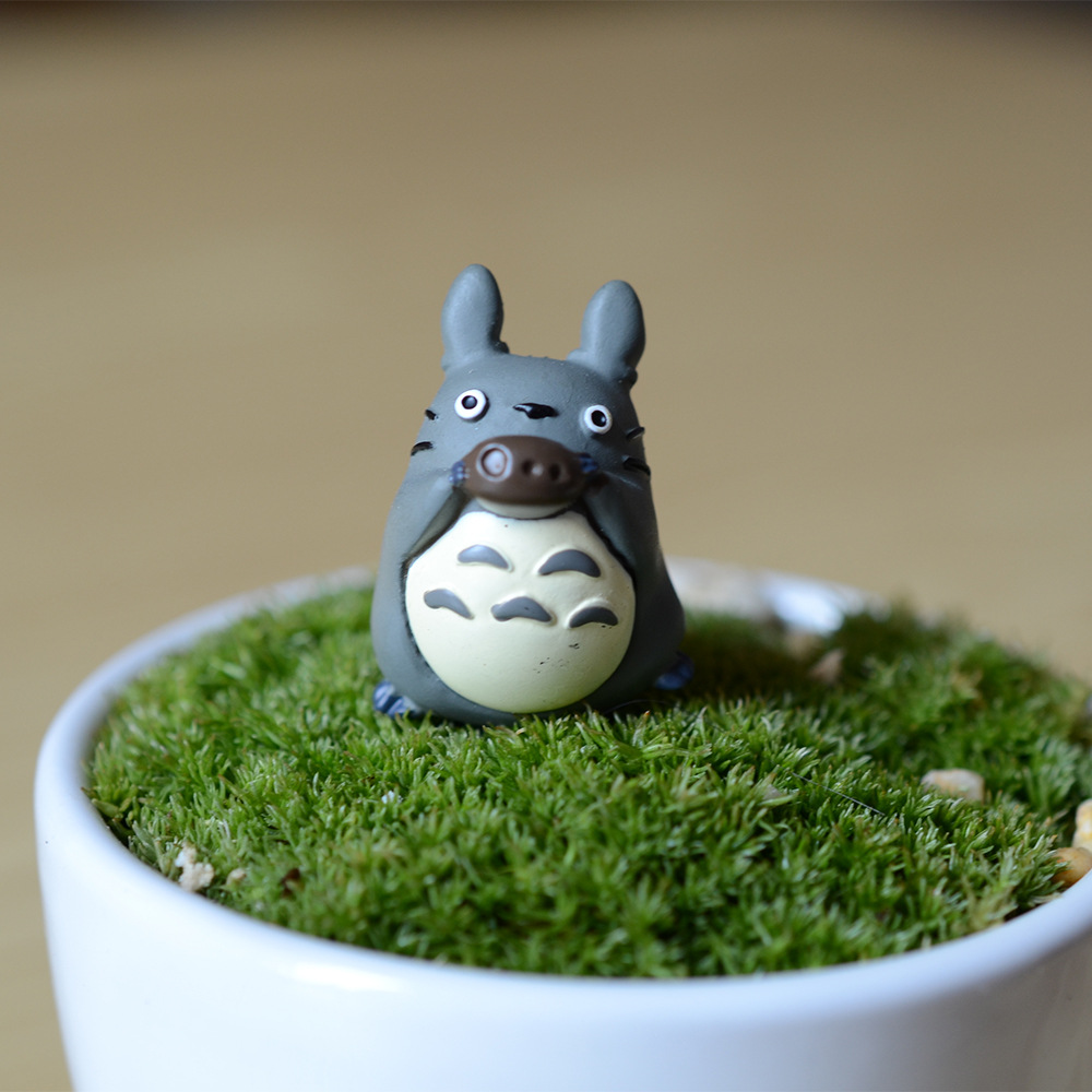 宫崎骏微景观 龙猫树脂摆件生态瓶盆栽 吹笛子龙猫
