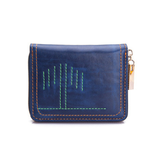 日韩版 创意高品质绣花中短款生命之树拉链钱包 女士钱包地摊