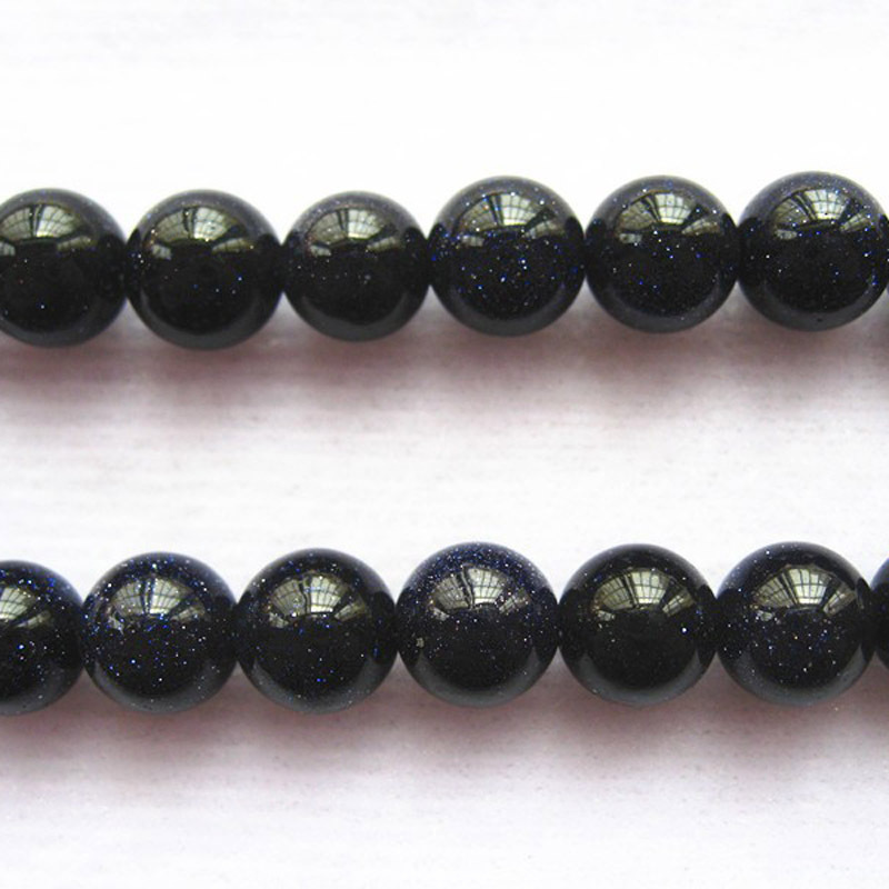 蓝沙晶半成品 天然水晶手链材料 散珠子串珠子批发