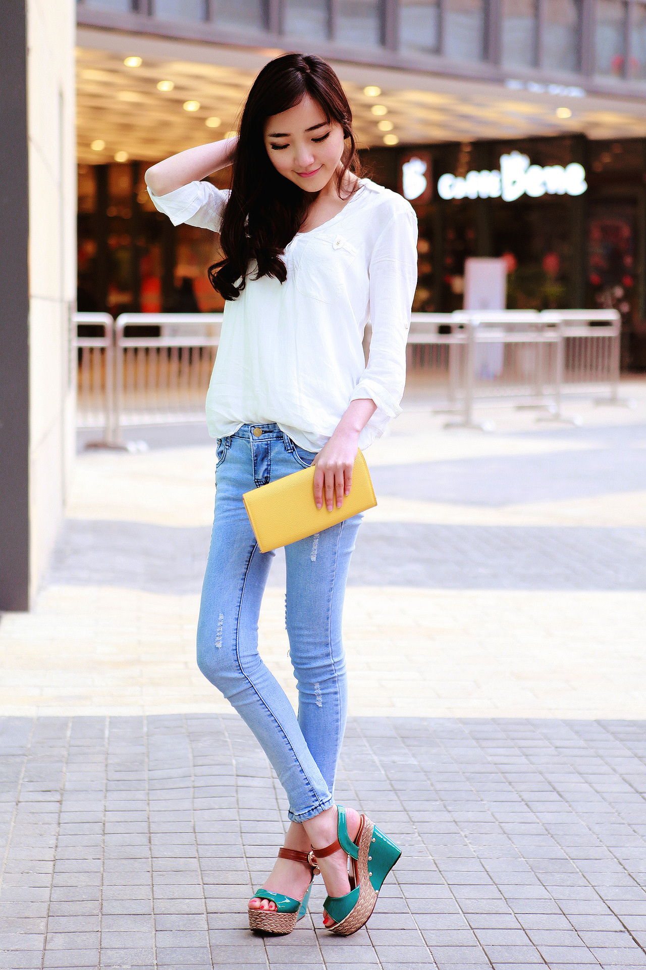 2014夏新款坡跟凉鞋女韩版时尚漆皮铆钉鱼嘴鞋厚底防水台高跟女鞋