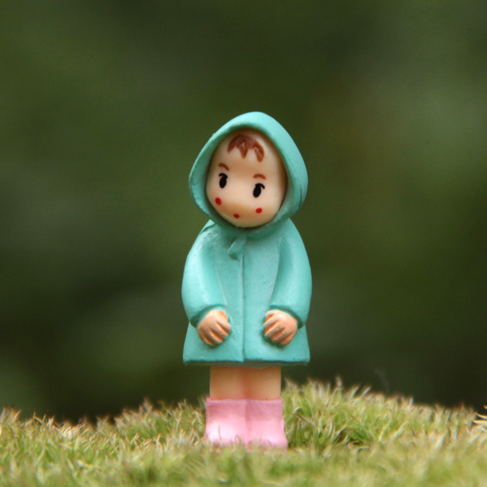 宫崎骏龙猫微景观雨衣小梅煤炭灰尘精灵多肉摆件园艺饰物pvc版