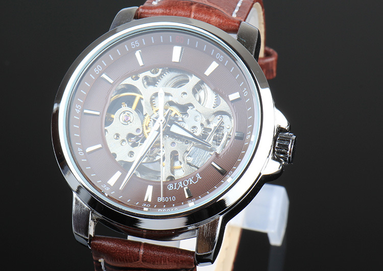 广东广州可泡水 镂空透底高档潜水防水钢带自动机械表 男士 手表 现货