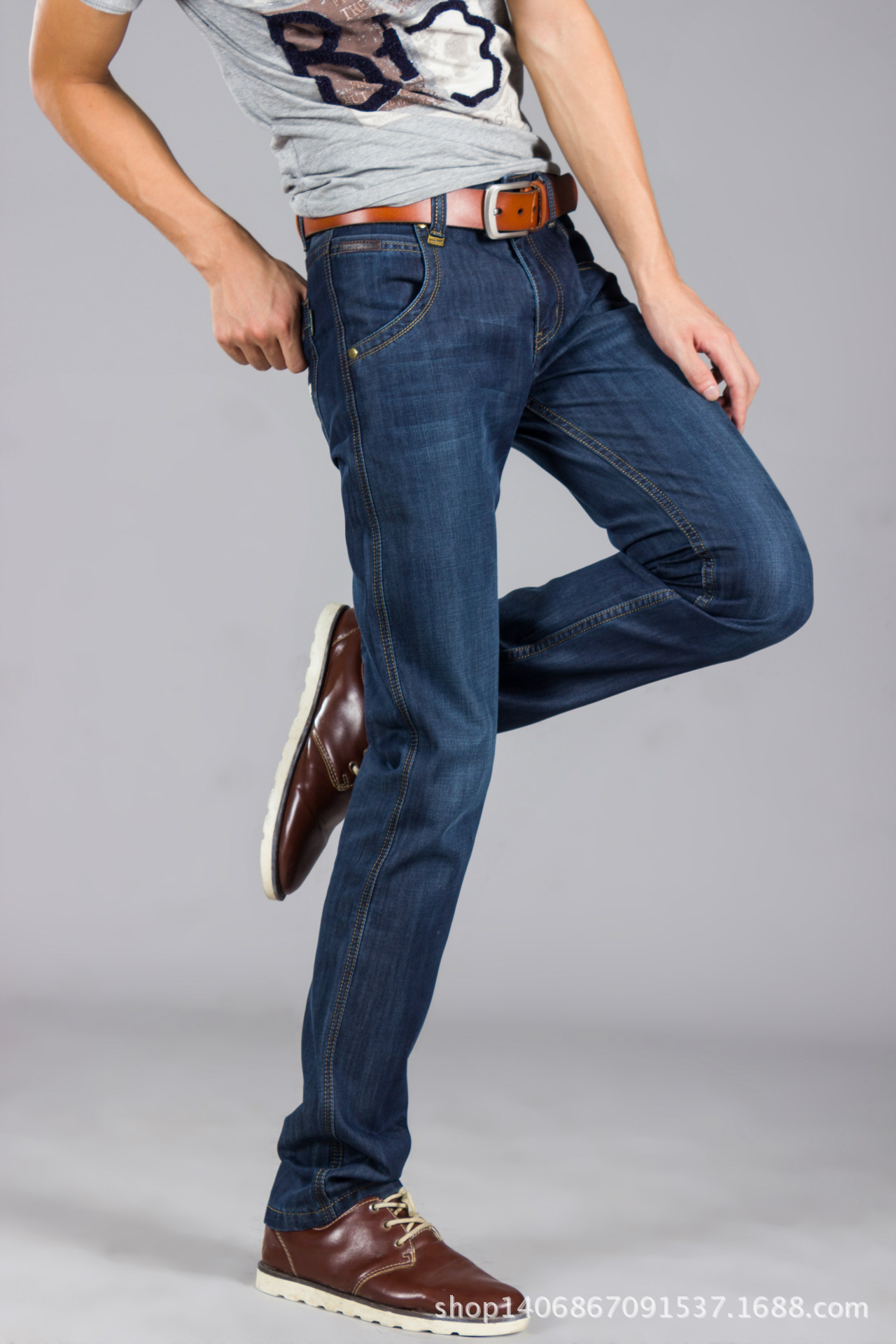 战地afs jeep牛仔裤 男士专柜正品韩版秋冬加厚款蓝 一件代发8018