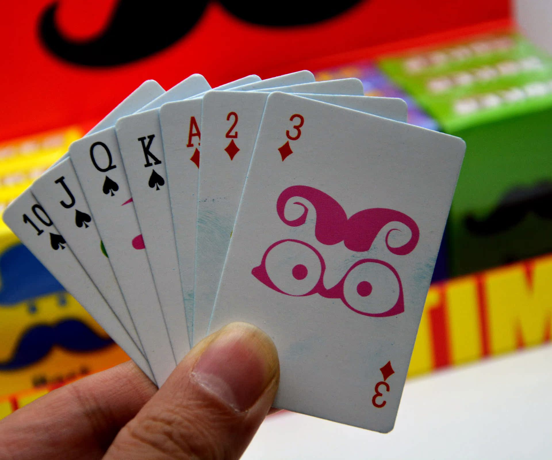 韩国文具批发 pk03胡子迷你扑克牌/棋牌,桌游牌14111