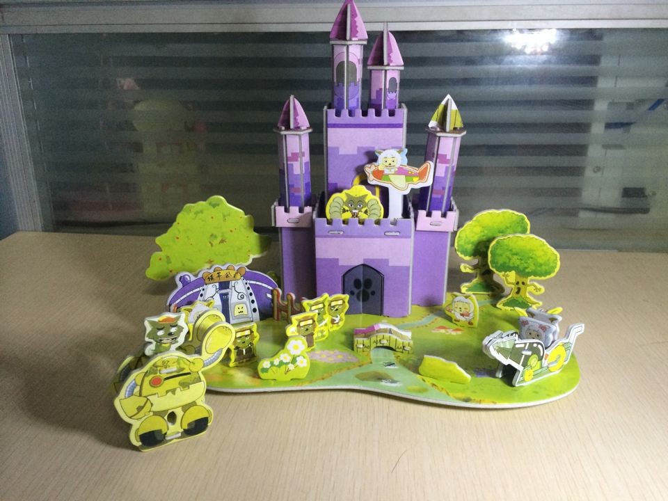 义乌厂家直销狼堡拼图 江湖产品 纸质3d立体拼图 儿童益智玩具