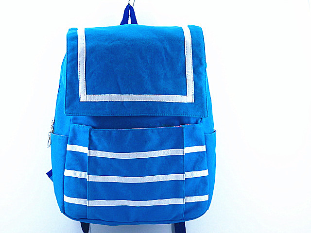 新款韩版条纹书包 时尚撞色学生书包 精品学院风女生书包