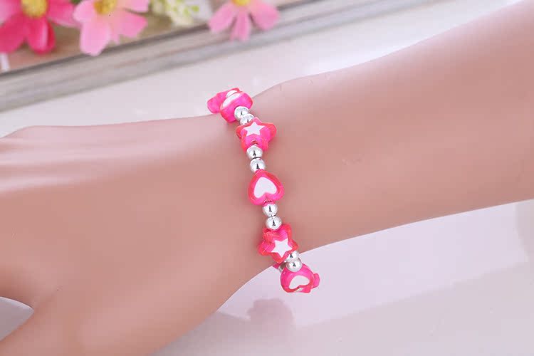 儿童塑料手链 心形手链 手串手饰 斌利饰品批发 厂家直销