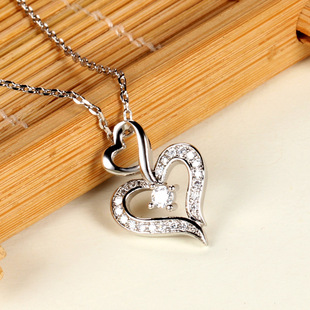 chingying 韩版新款双爱心吊坠 七夕情人节礼物 首饰