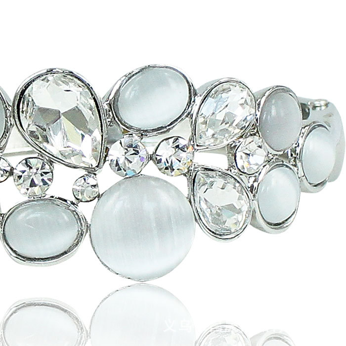 韩版 烟灰色猫眼石镀白k 最新款欧美手镯 厂家最新研发产品