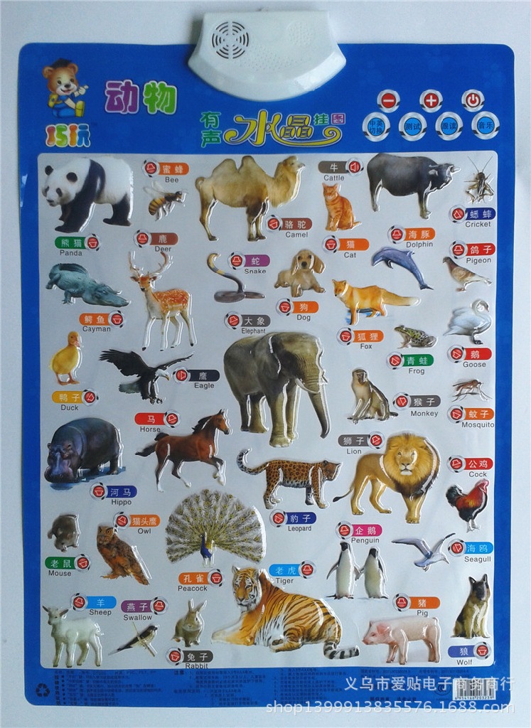 巧玩有声挂图语音发音发声婴幼儿早教益智挂图厂家直销品质保证