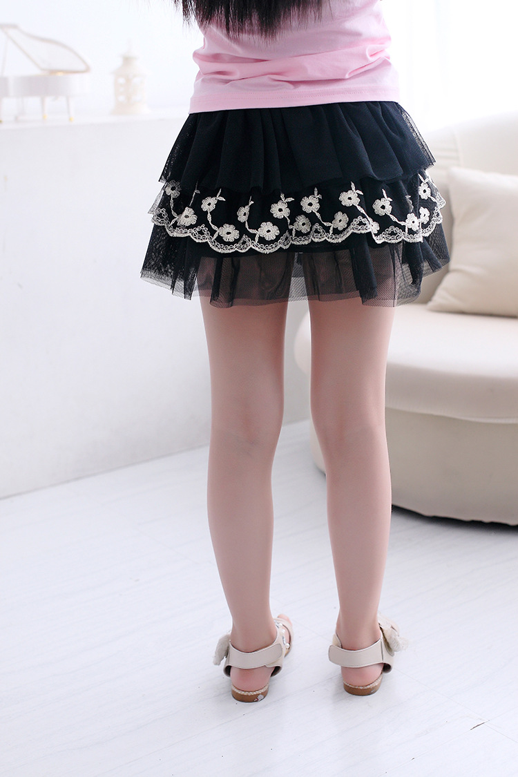 2014新款韩版童裙 女童装 金丝边迷你短裙 儿童网纱蛋糕裙批发图片_8