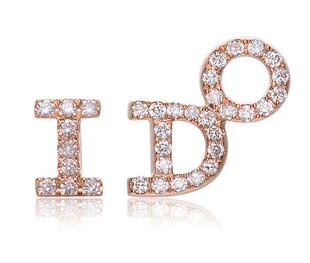 定情信物镶钻银耳钉 保色精美耳饰le0038