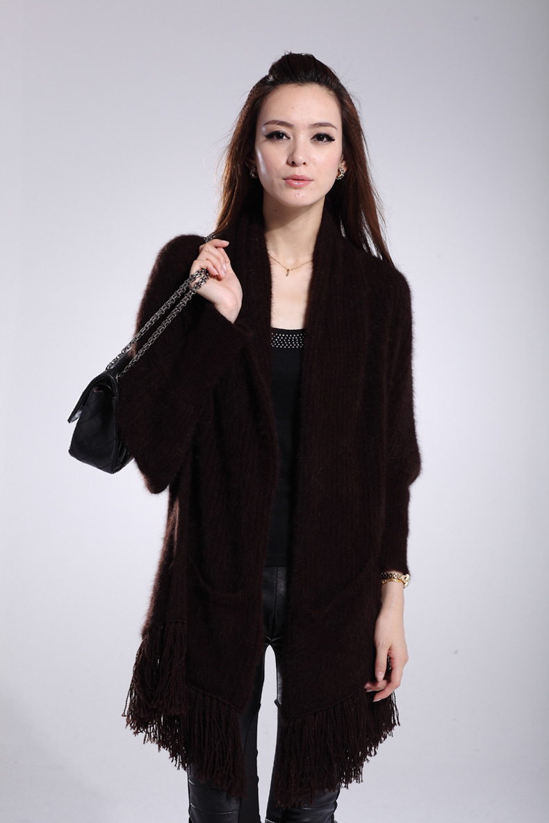 女式长毛披肩 长毛貂绒针织长方形披肩围巾 欧美时尚大方简约围脖图片