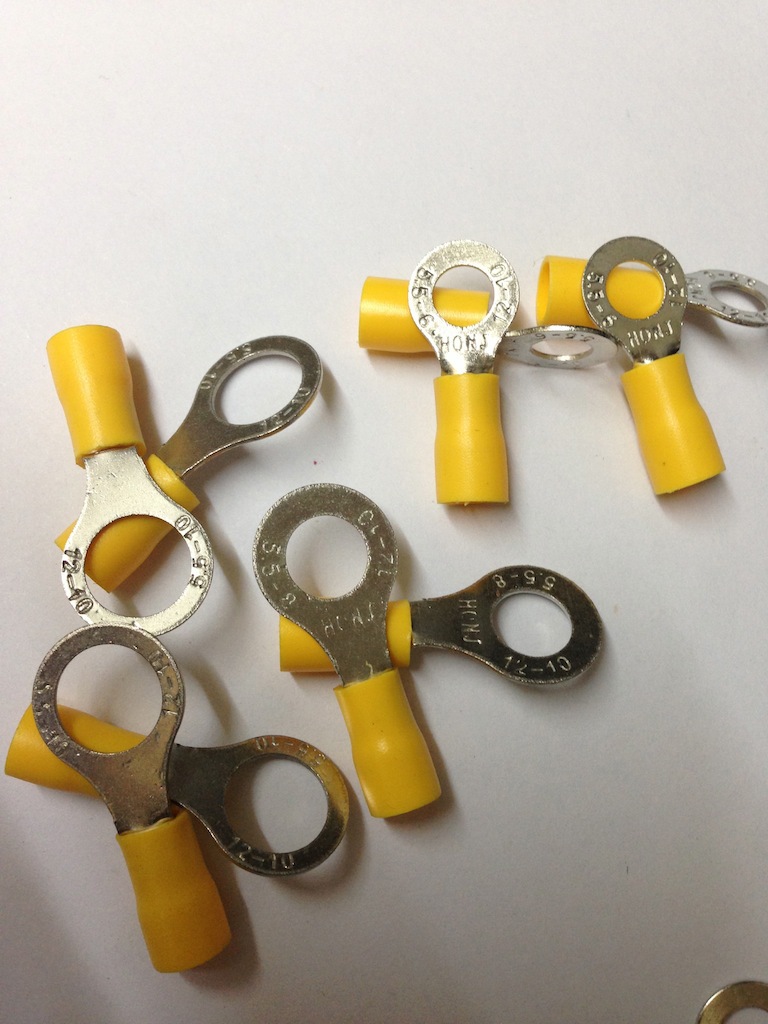 厂家直销冷压接线端子黄铜端子rv6-10圆型预绝缘端头o型接线