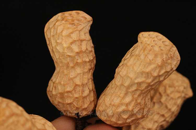 黄杨木花生早生贵子挂件 把玩件 木雕工艺品