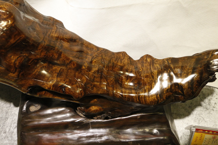 【四川乌木金丝楠木自然雕刻像 玉龙水波阴沉木工艺品