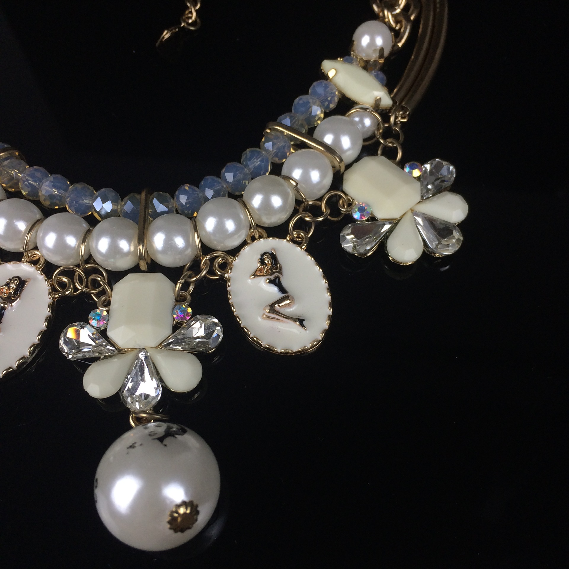 外贸出口首饰 水晶宝石美女锁骨链 欧美饰品 项链批发xl069