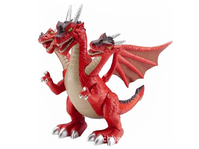 供应热销电动仿真三头龙灯光音乐爬行电动玩具en71