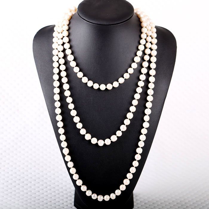 欧美大牌首饰品名媛大气多层10mm珍珠项链 1.2米 1.6米 2米