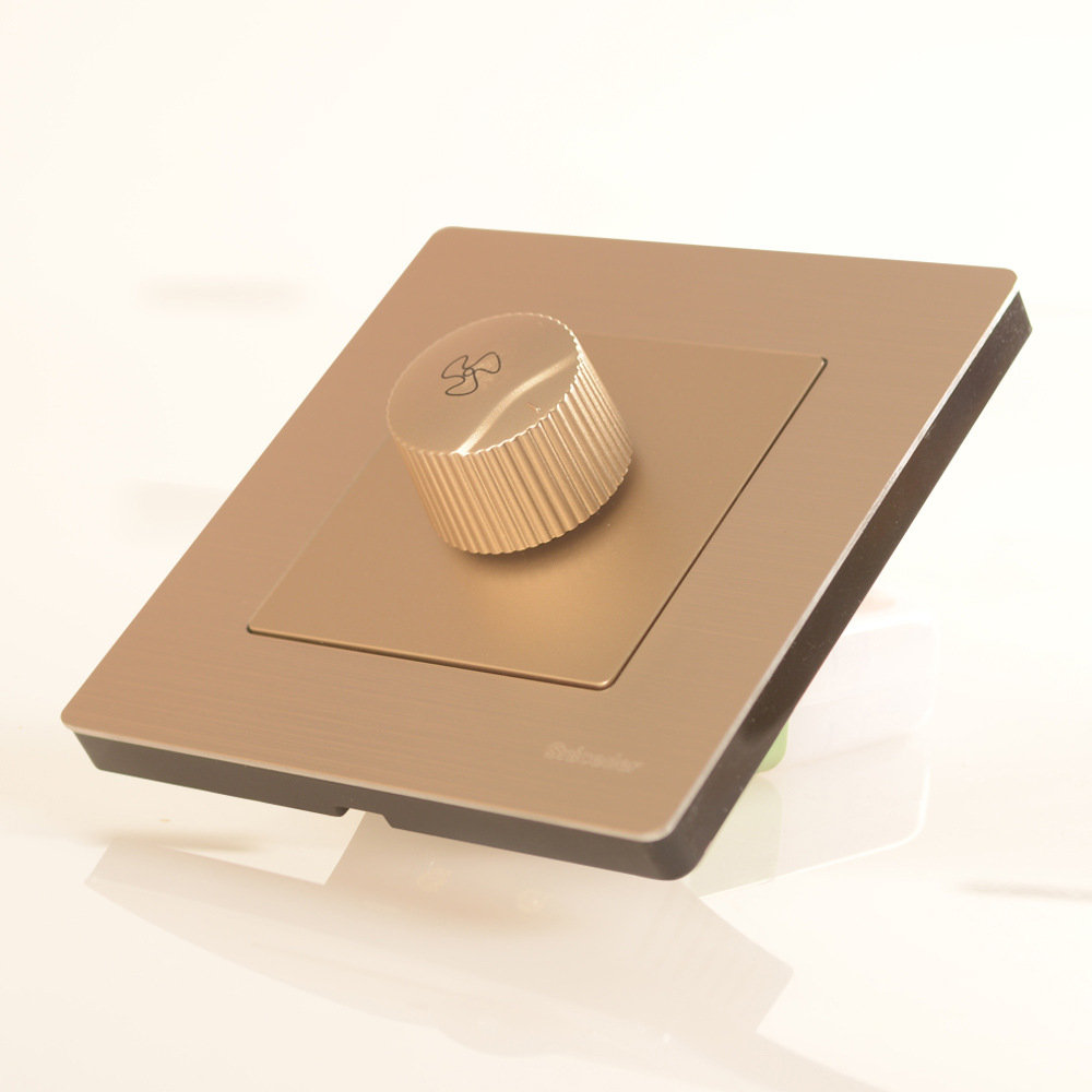 施耐德电工墙壁开关 s18金属拉丝香槟色 一联调速开关