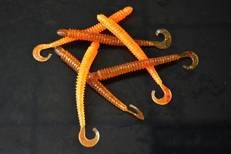 特价长条卷尾虫单尾虫3g10cm假饵拟饵仿生路亚饵海钓鲶鱼鲈鱼饵