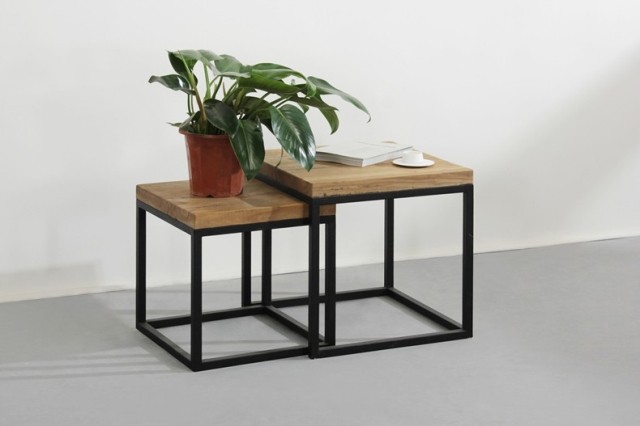 美式铁艺实木家具复古客厅小桌子 创意茶几铁艺做旧茶几茶桌