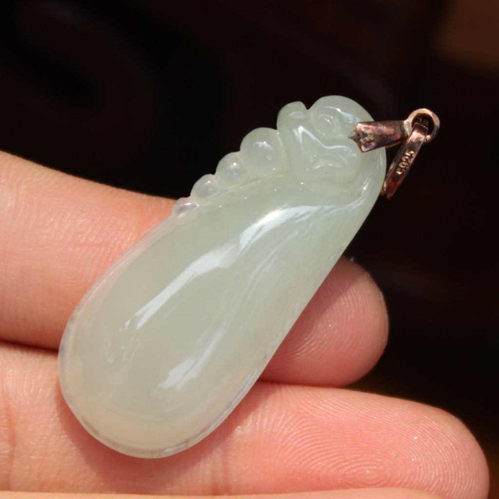 宝玉楼 缅甸玉翡翠a货 冰糯种水滴翡翠如意,寓意:吉祥如意