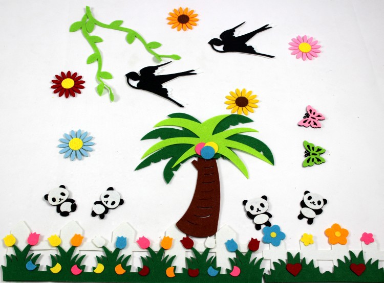 浙江温州幼儿园装饰用品批发教室主题墙面布置 无纺布椰子树(大号)