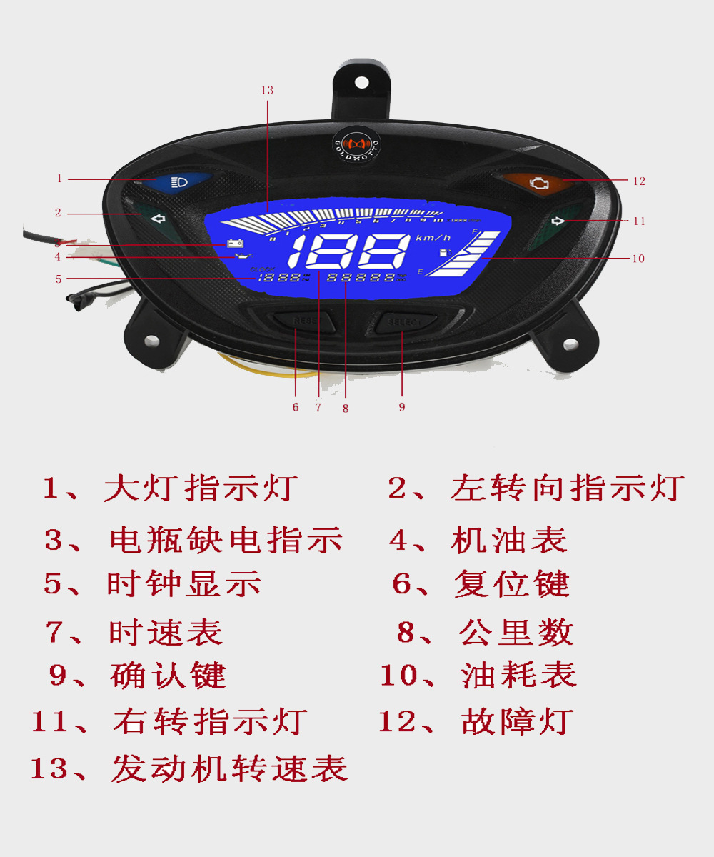 雅马哈福喜125仪表功能图片