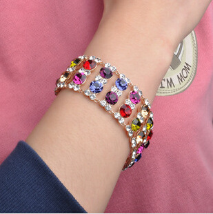 红苹果手链370121 早春流行色 炫彩奥地利水晶手链