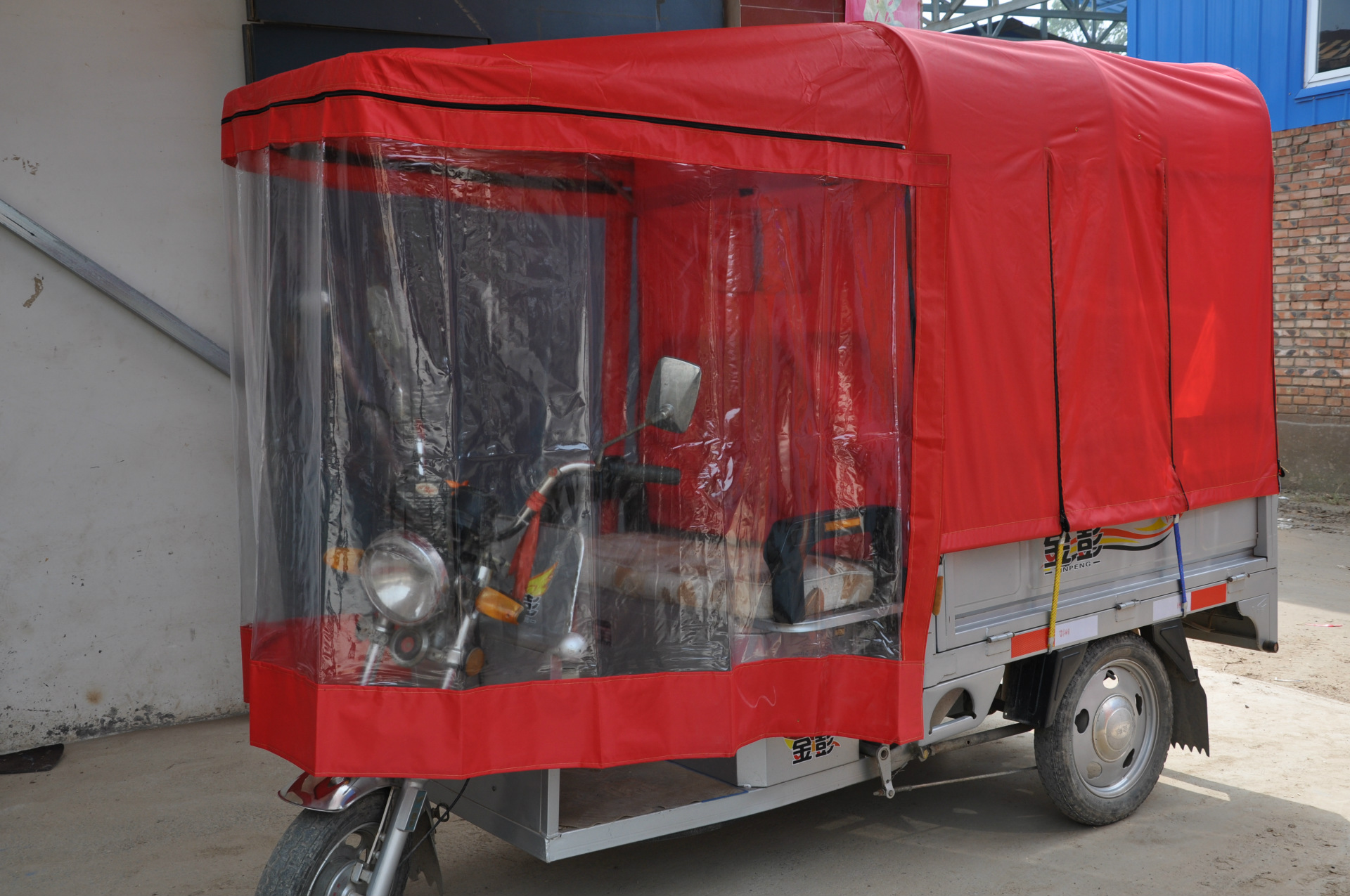 電動三輪車車棚遮陽棚擋雨棚擋風棚方管摺疊全封閉電三輪加厚雨篷