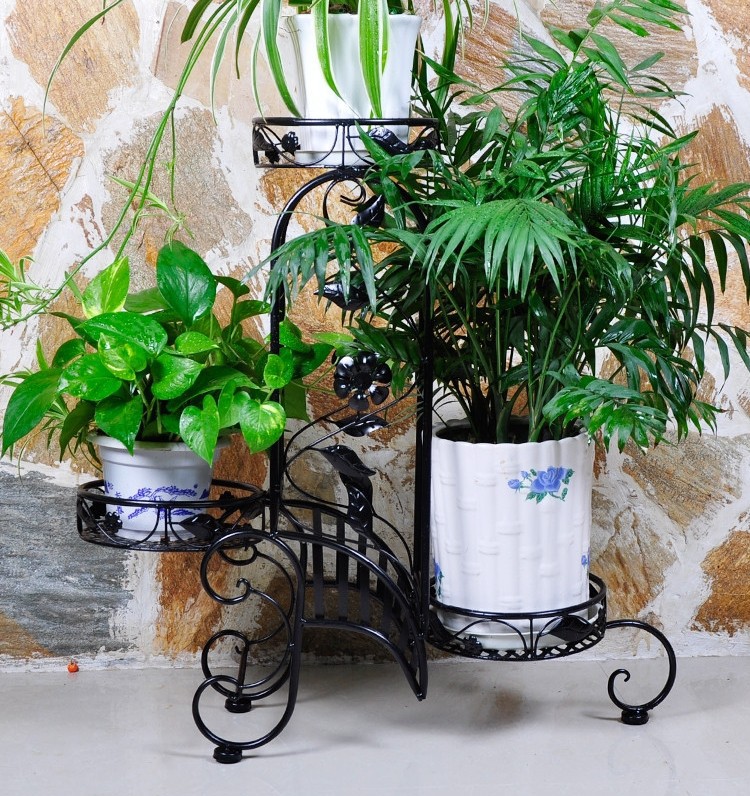 批发甩卖欧式铁艺创意花瓶架客厅阳台落地式多层花架盆景架花盆架