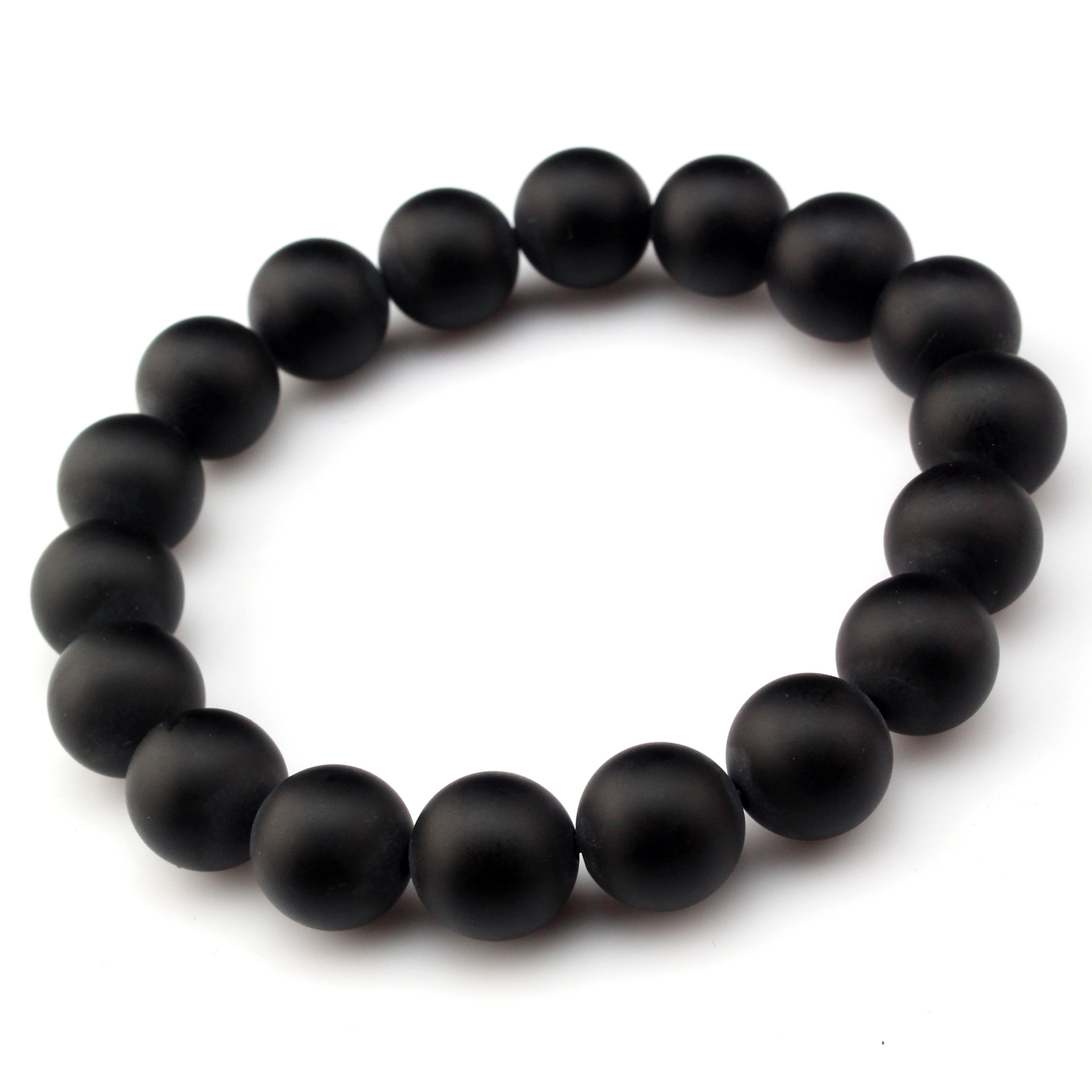 黑玛瑙饰品批发磨砂玛瑙手链 正品纯天然男士礼品圆珠手链批发