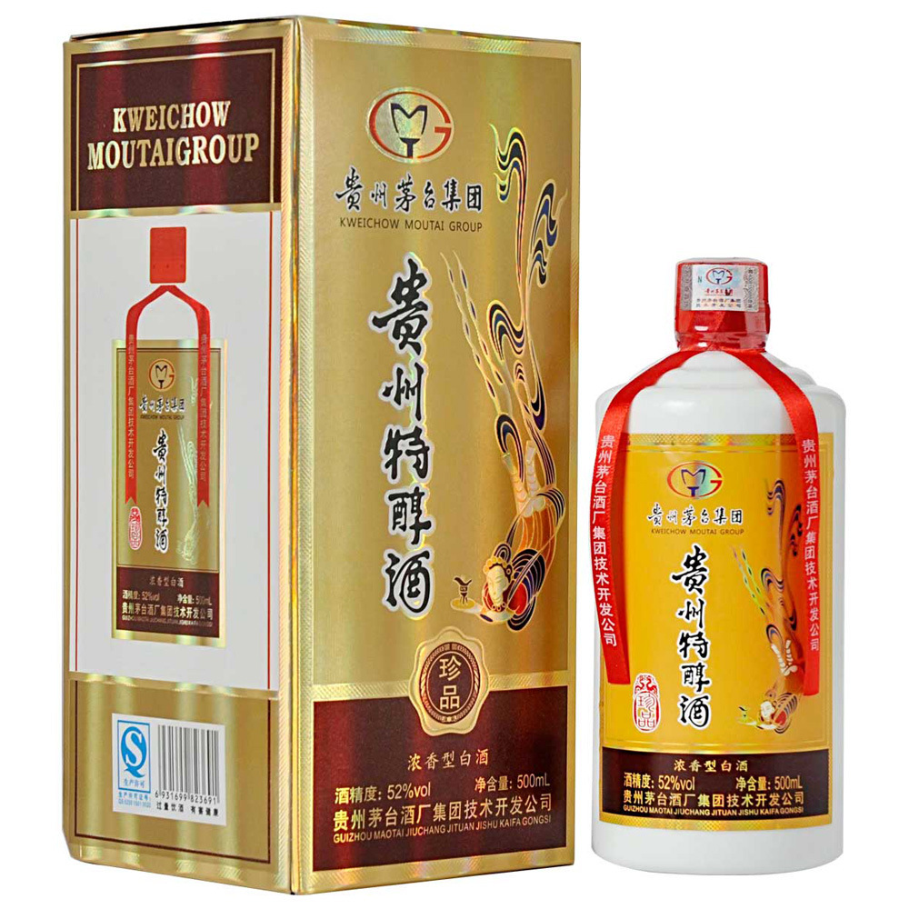 白酒批发 贵州 茅台 集团 贵州特醇 珍品 52度 浓香型白酒 500ml