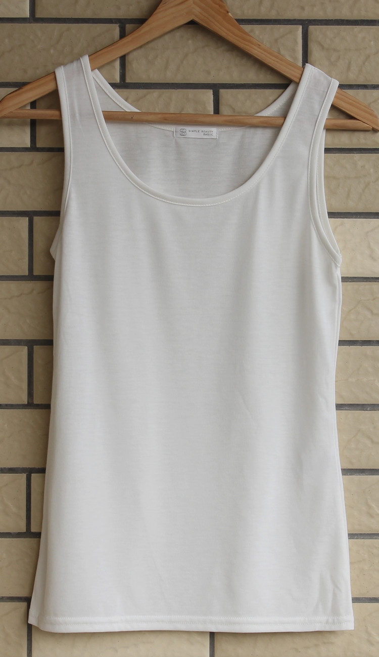 外贸原单 2014春夏新款 日单正品 百搭纯白色小背心