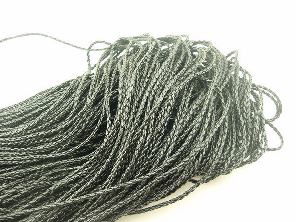 diy饰品配件 3cm黑色编织圆皮绳皮条编织皮绳/项圈/项链绳 批发