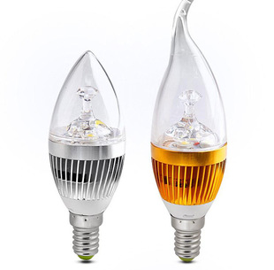 华杰e14小灯头蜡烛灯泡led大功率3w螺口拉尾泡 质保两年d002