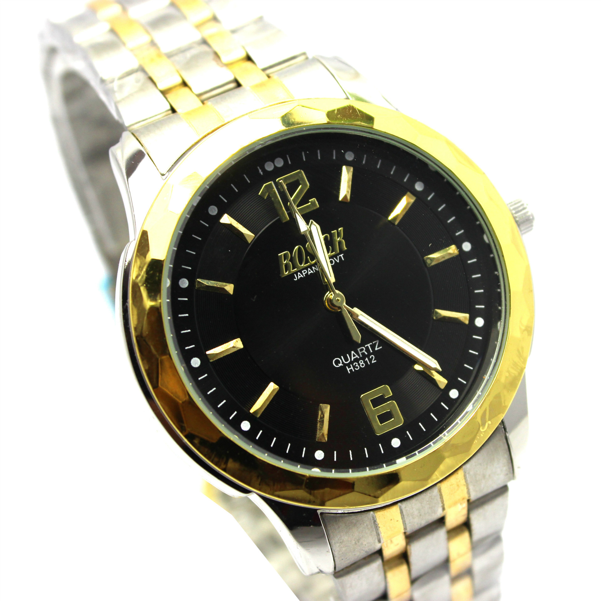 bosck香港铂仕手表 男士钢链间金休闲时尚防水手表朗迈表铂仕表