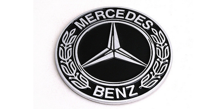 车标厂家供应 benz奔驰铝车标 3d汽车标牌圆贴标定制 立体车标