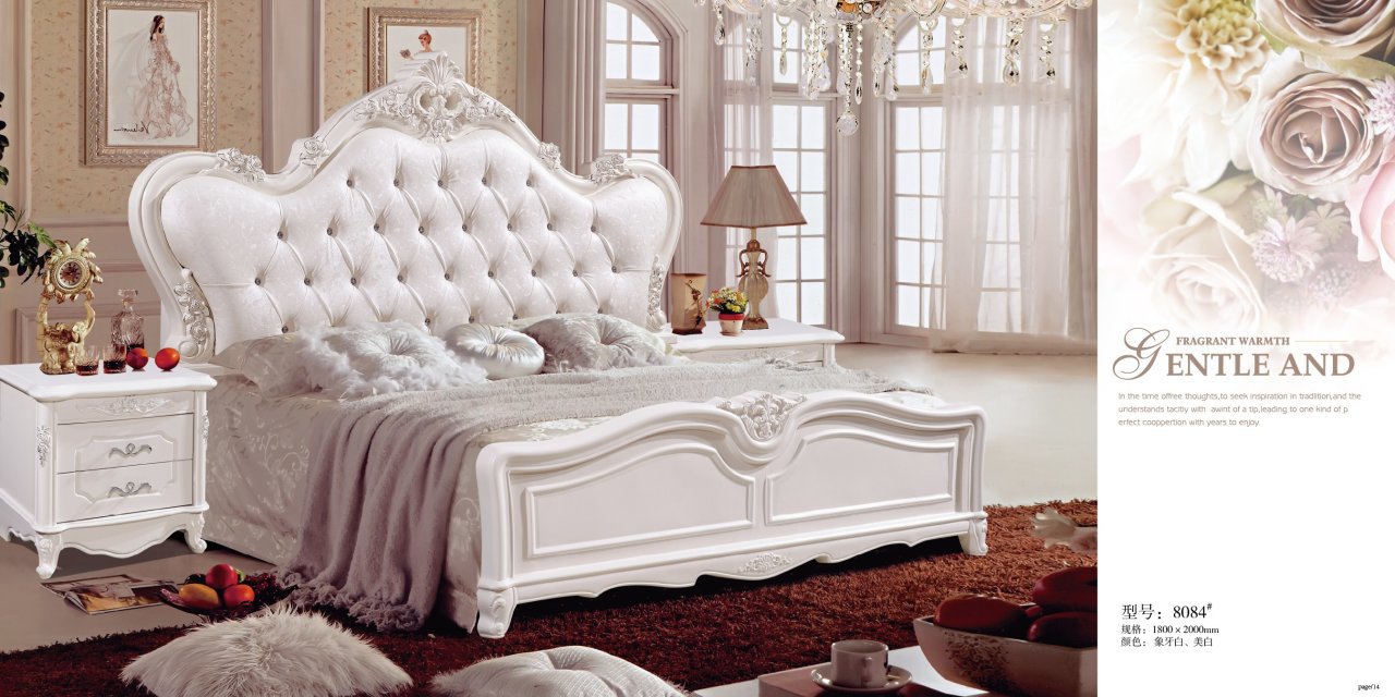 8实木皮软靠垫欧式床 烤漆品牌床双人婚床特价图片_48
