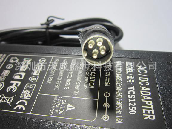 12v5a 圆口四针开关电源适配器 直流稳压电源 显示器电源 足功率